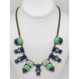J. Crew Blue & Green Cabachon Necklace